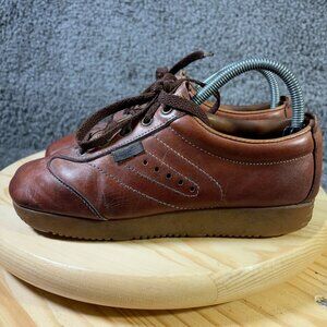 Sears Roebucks Shoes Vintage 70s Oxford Womens Size 6.5 Brown Leather Chunky USA